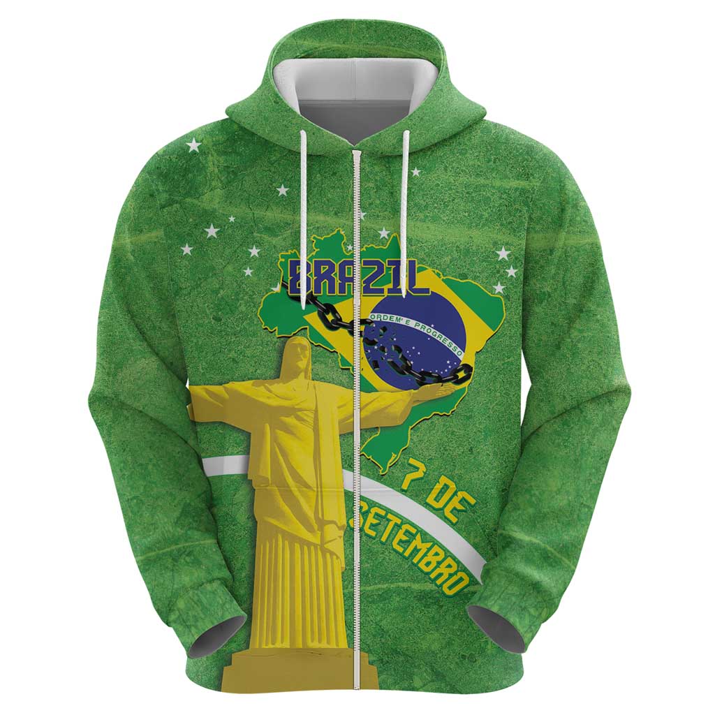 Personalized Brazil Independence Day Hoodie Brasil Map Christ The Redeemer 7 De Setembro LT14