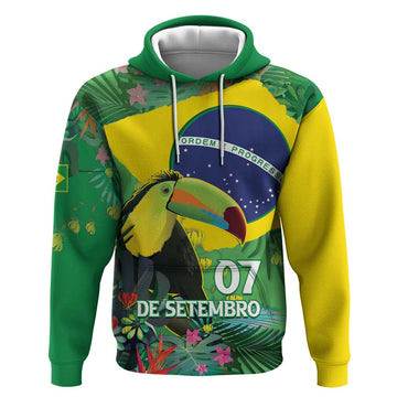 Feliz Dia Da Indepencencia Brazil Hoodie Brasil Toucan Tropical Vibes LT14
