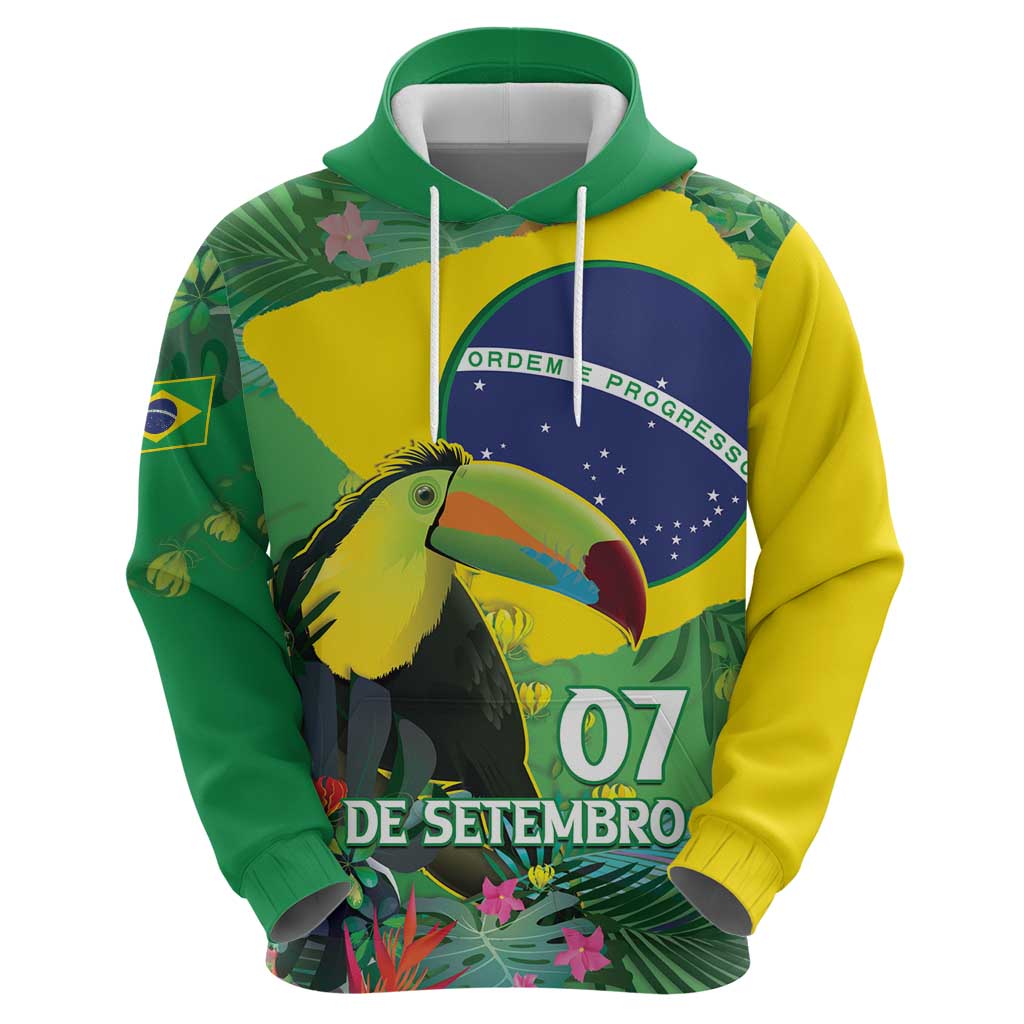 Feliz Dia Da Indepencencia Brazil Hoodie Brasil Toucan Tropical Vibes LT14