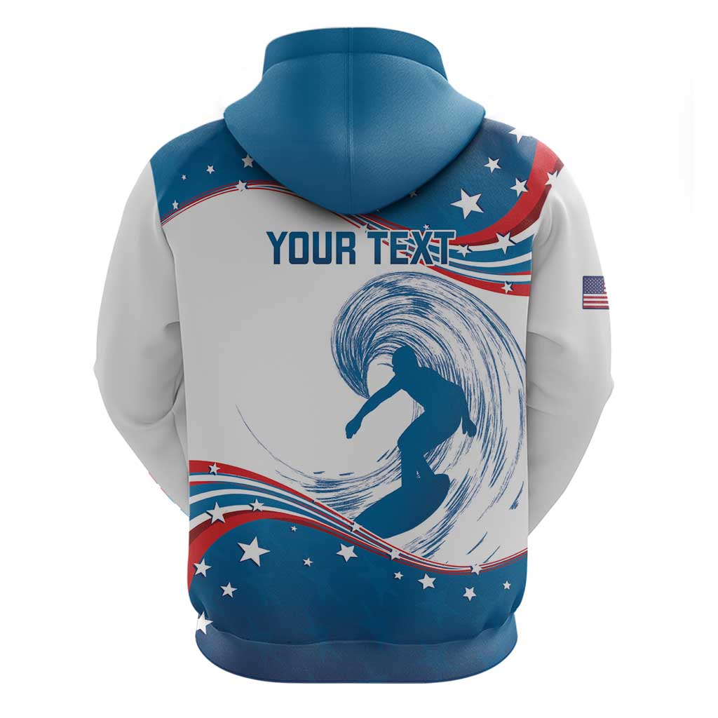 Personalized USA Surfing Hoodie 2024 United States Flag Curve Style LT14