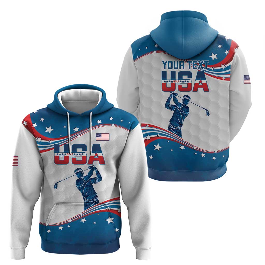 Personalized USA Golf Hoodie 2024 United States Flag Curve Style LT14