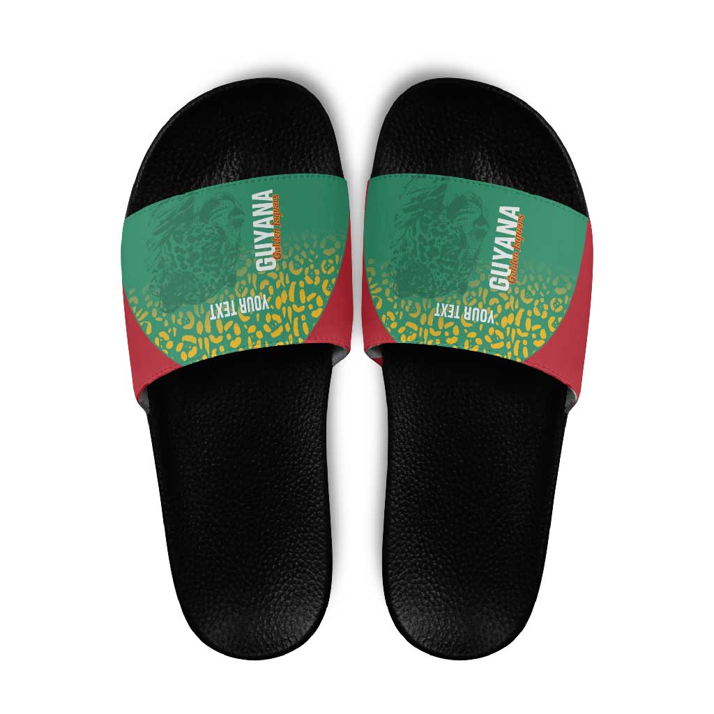 Custom Guyana Football Slide Sandals Go Golden Jaguars Green Version LT14