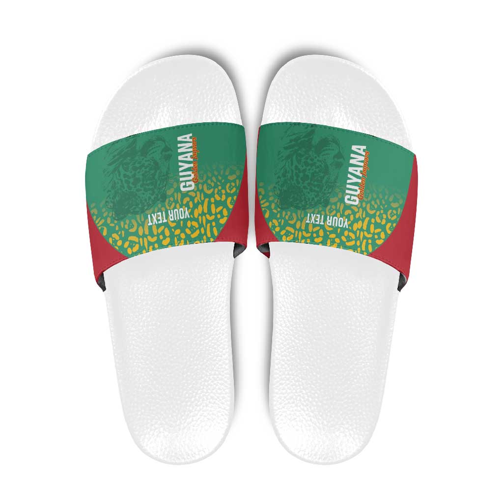 Custom Guyana Football Slide Sandals Go Golden Jaguars Green Version LT14