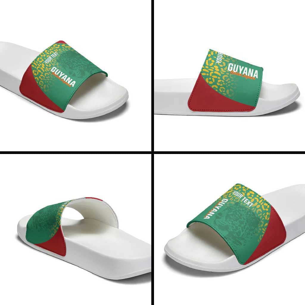 Custom Guyana Football Slide Sandals Go Golden Jaguars Green Version LT14