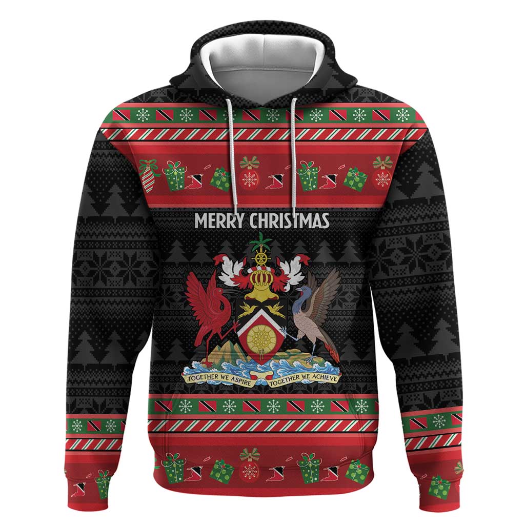 Trinidad And Tobago Christmas Hoodie Merry Xmas Coat Of Arms LT14