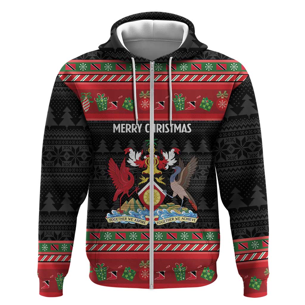 Trinidad And Tobago Christmas Hoodie Merry Xmas Coat Of Arms LT14