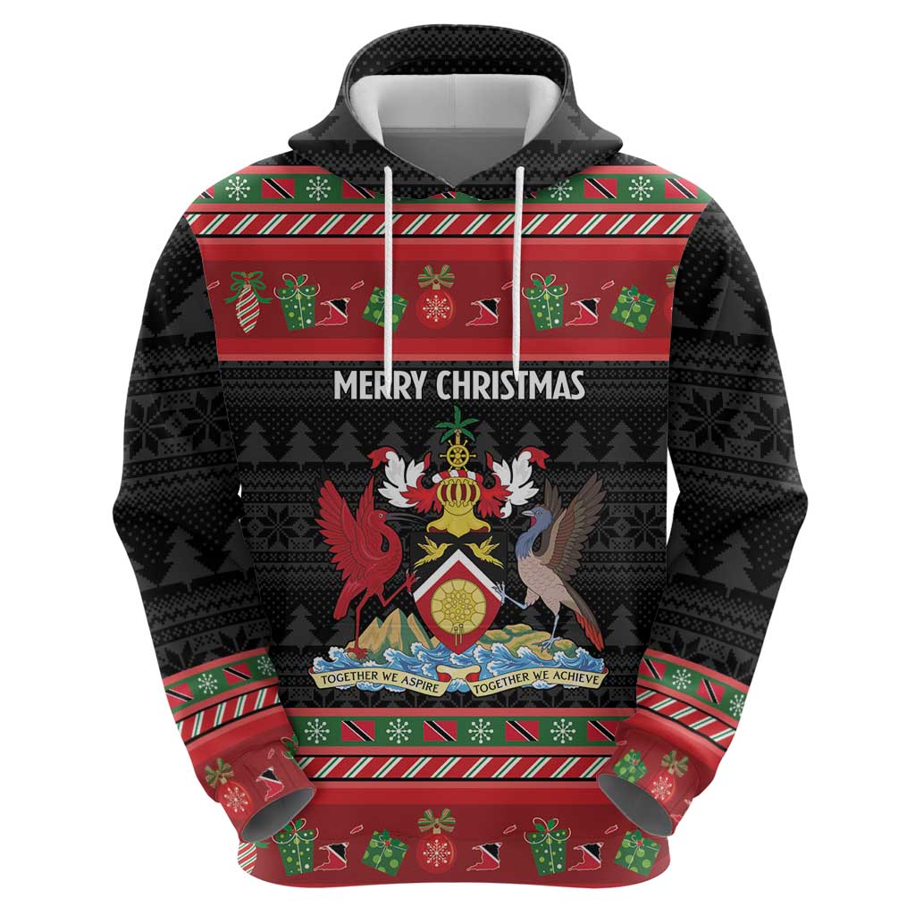 Trinidad And Tobago Christmas Hoodie Merry Xmas Coat Of Arms LT14