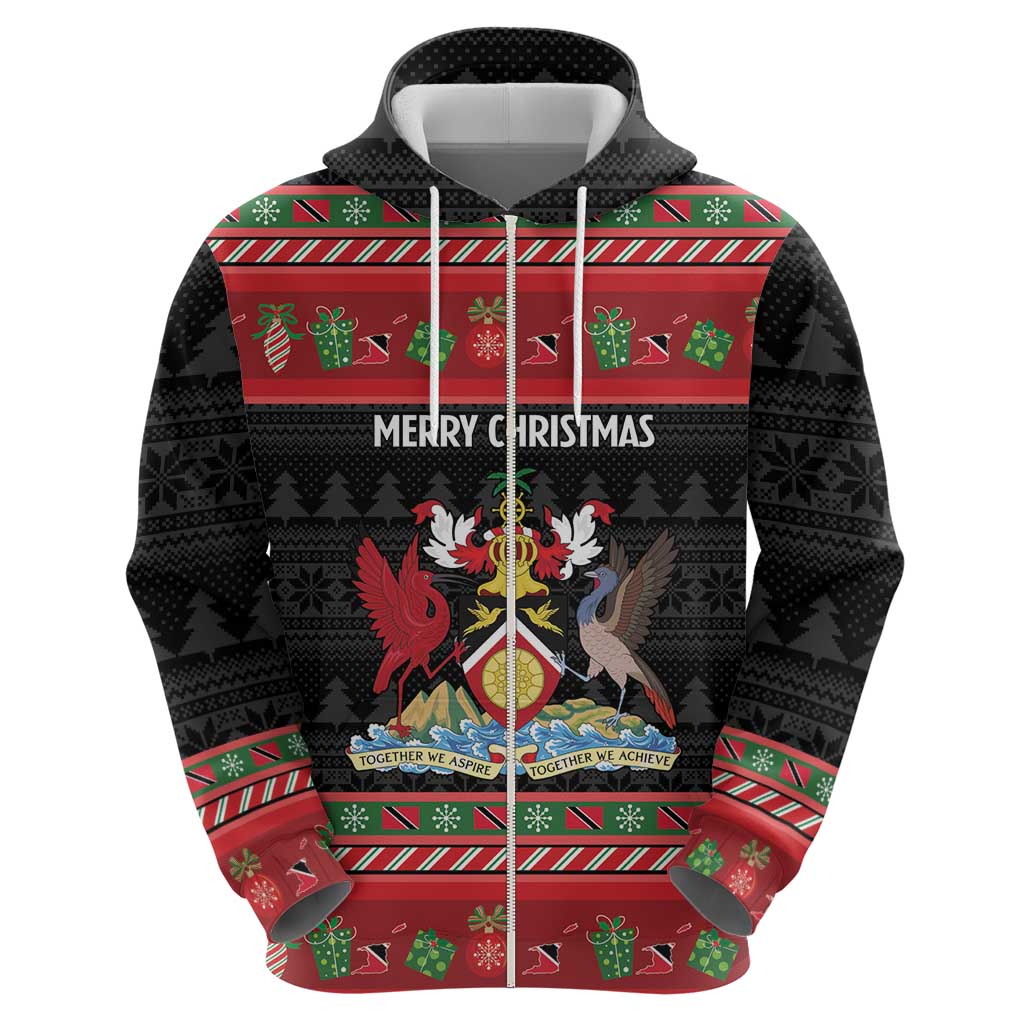 Trinidad And Tobago Christmas Hoodie Merry Xmas Coat Of Arms LT14