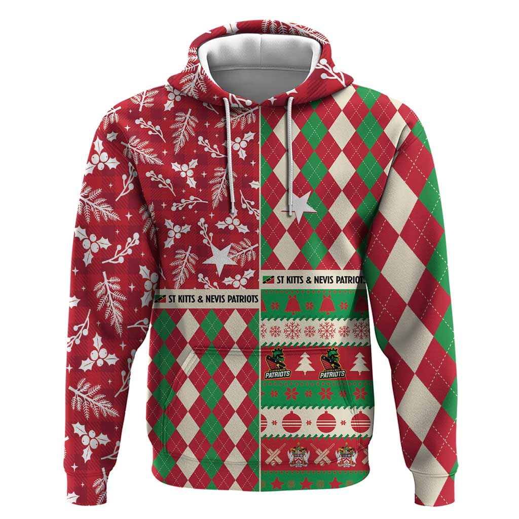 Personalized St Kitts & Nevis Cricket Christmas Hoodie Merry Xmas Patriots LT14