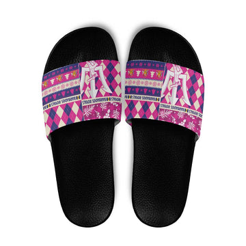 Barbados Cricket Christmas Slide Sandals Merry Xmas Royals LT14