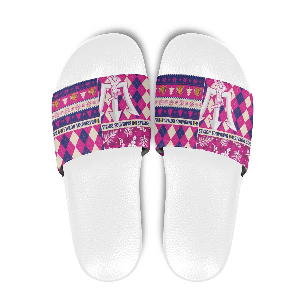 Barbados Cricket Christmas Slide Sandals Merry Xmas Royals LT14