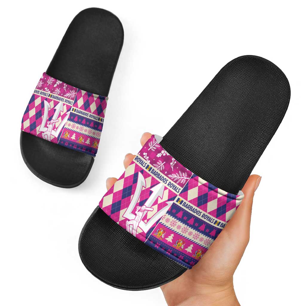 Barbados Cricket Christmas Slide Sandals Merry Xmas Royals LT14