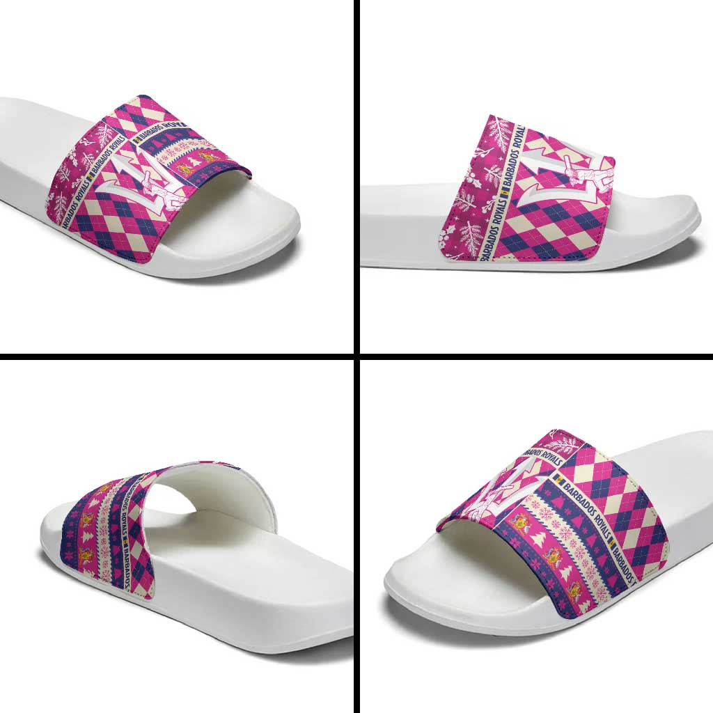 Barbados Cricket Christmas Slide Sandals Merry Xmas Royals LT14