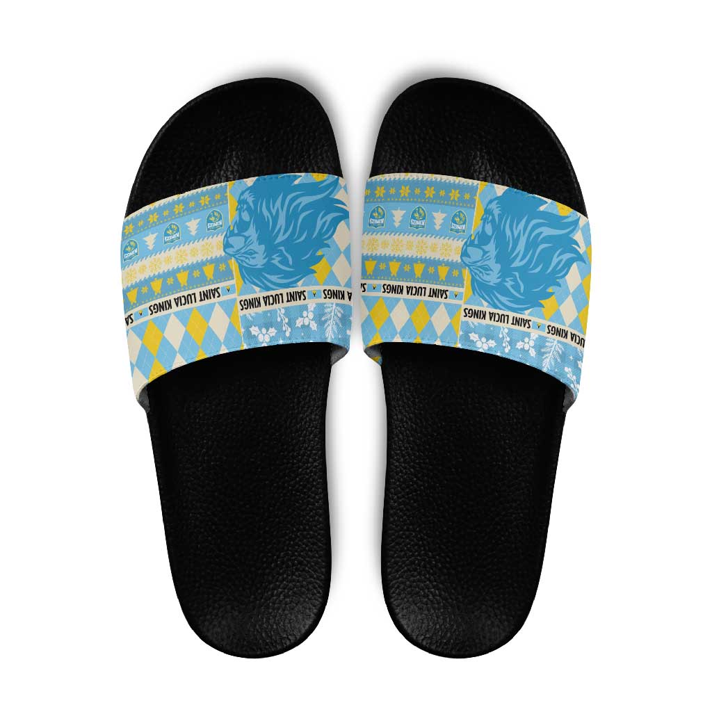 St Lucia Cricket Christmas Slide Sandals Merry Xmas Kings LT14
