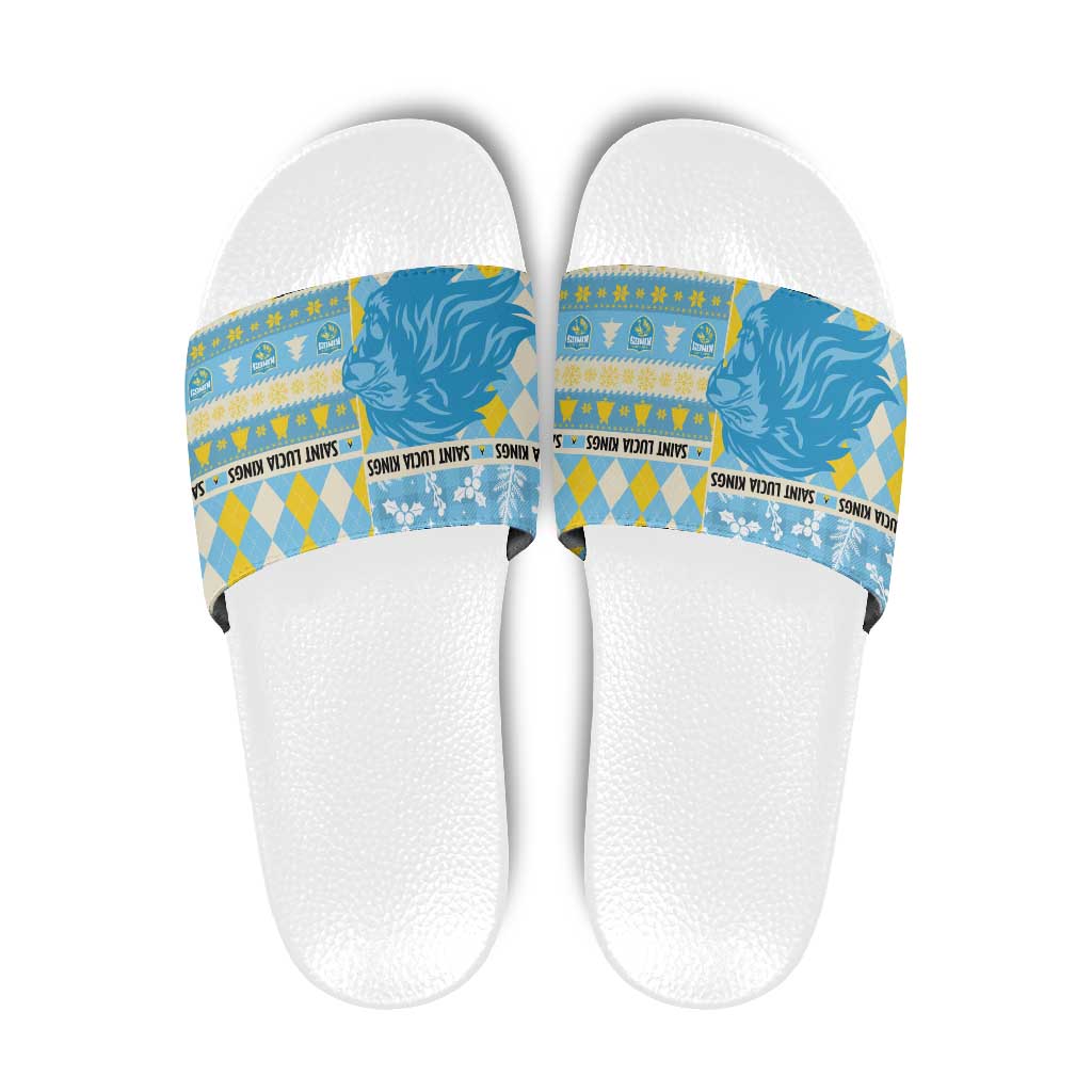 St Lucia Cricket Christmas Slide Sandals Merry Xmas Kings LT14