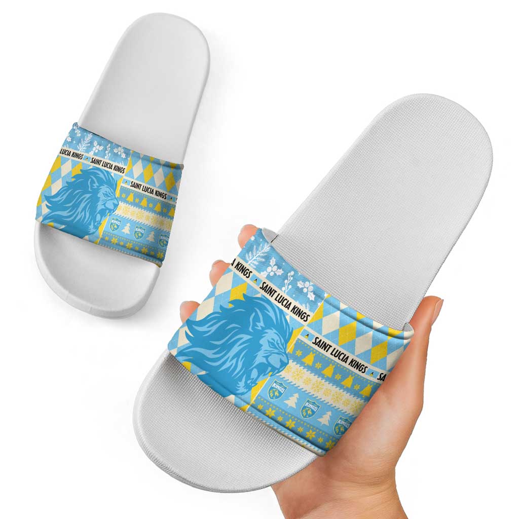 St Lucia Cricket Christmas Slide Sandals Merry Xmas Kings LT14