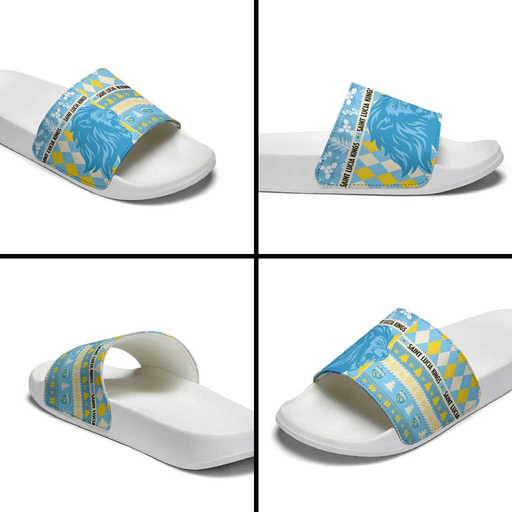 St Lucia Cricket Christmas Slide Sandals Merry Xmas Kings LT14