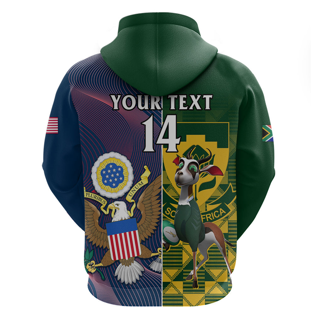 Custom South Africa And United States Rugby Hoodie 2023 Springboks Combine Eagles LT14