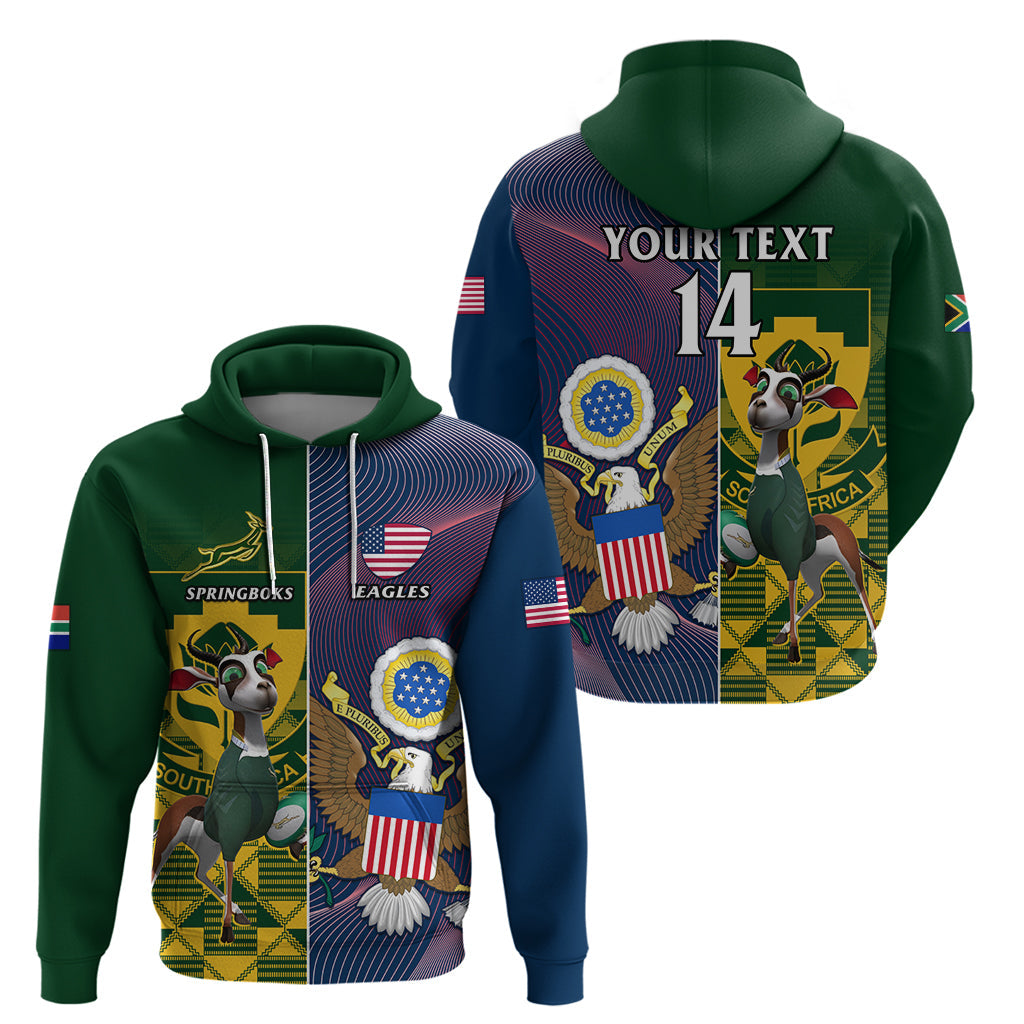 Custom South Africa And United States Rugby Hoodie 2023 Springboks Combine Eagles LT14