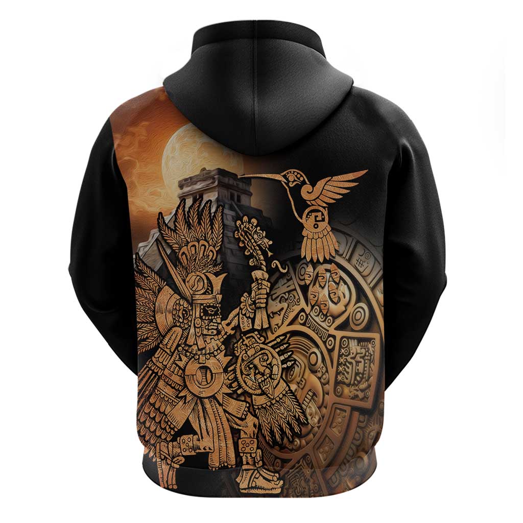 Mexico Warrior Hoodie Huitzilopochtli With Aztec Hummingbird LT14