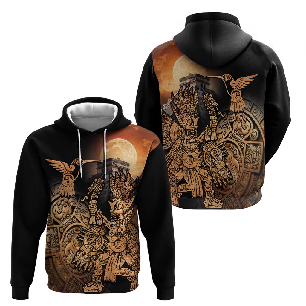 Mexico Warrior Hoodie Huitzilopochtli With Aztec Hummingbird LT14