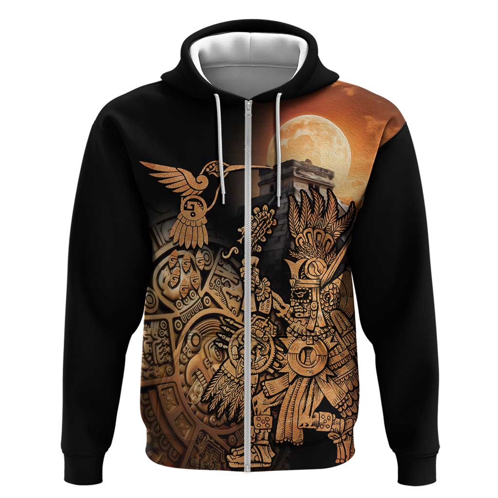 Mexico Warrior Hoodie Huitzilopochtli With Aztec Hummingbird LT14