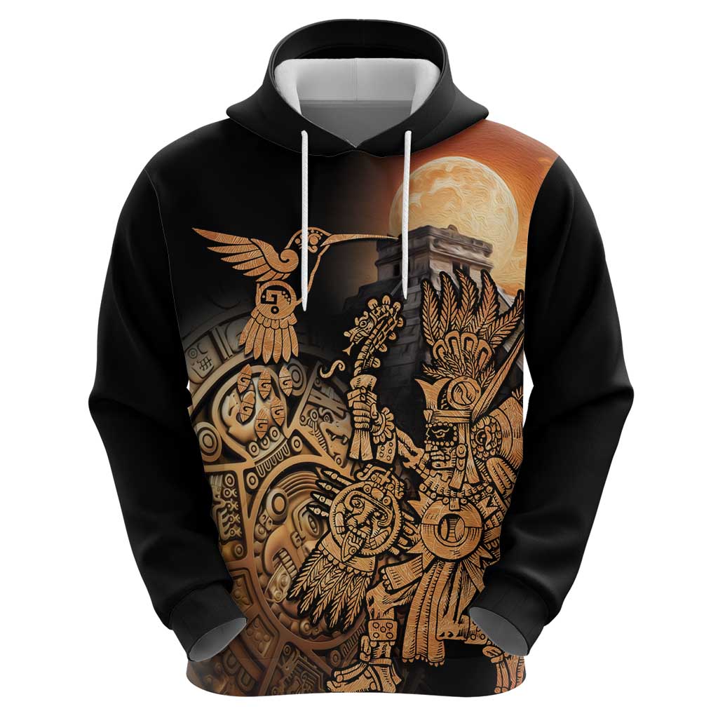 Mexico Warrior Hoodie Huitzilopochtli With Aztec Hummingbird LT14