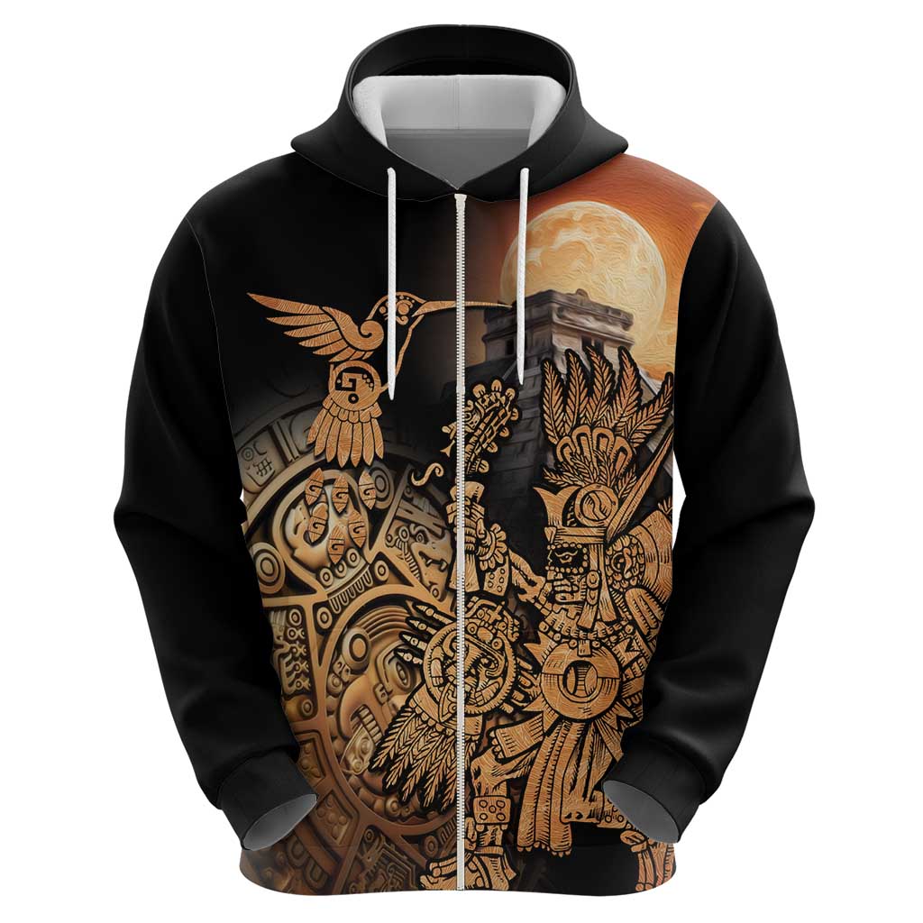 Mexico Warrior Hoodie Huitzilopochtli With Aztec Hummingbird LT14