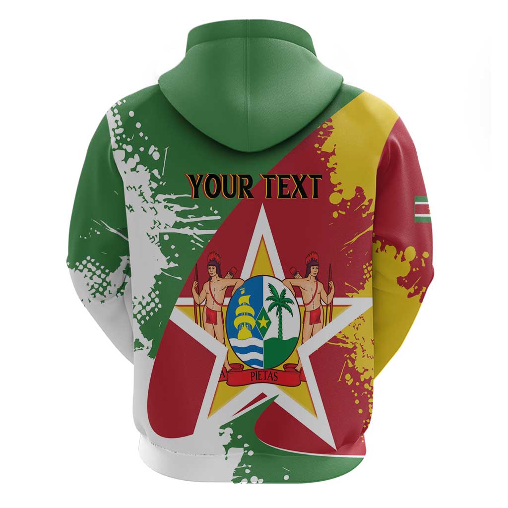 Personalized Suriname Independence Day Hoodie Coat Of Arms - Flag Style LT14