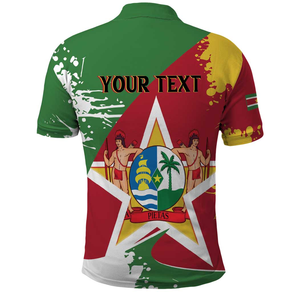 Personalized Suriname Independence Day Polo Shirt Coat Of Arms - Flag Style LT14