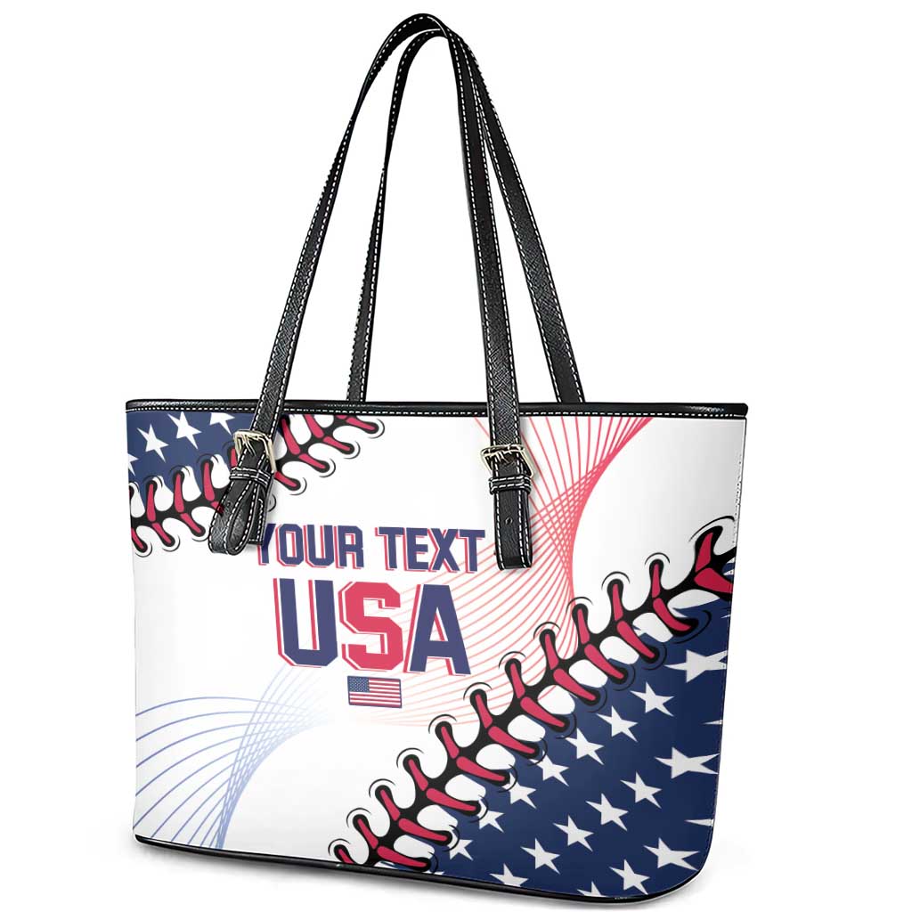 Custom Baseball 2024 USA Leather Tote Bag Go United States LT14