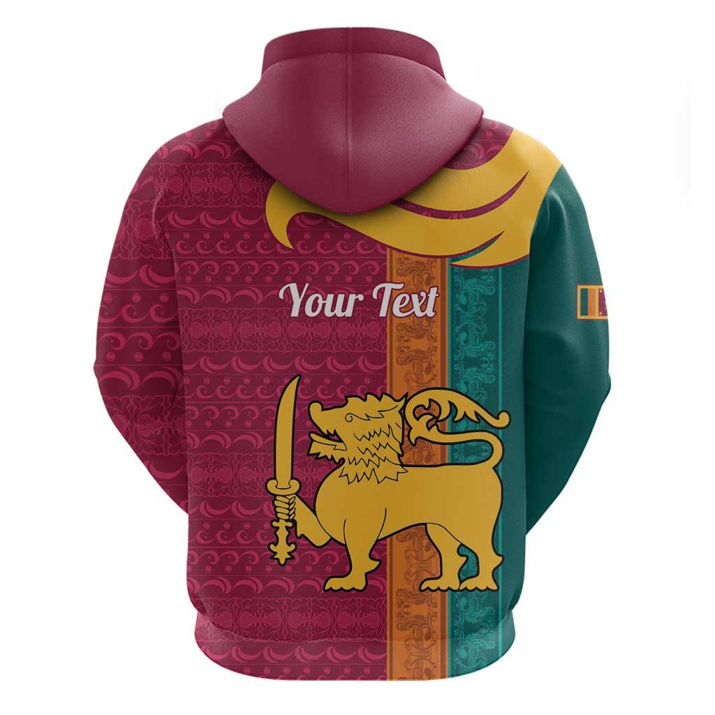 Sri Lanka Independence Day Hoodie Sri Lankan Lion Mix Sinhalese Pattern LT14
