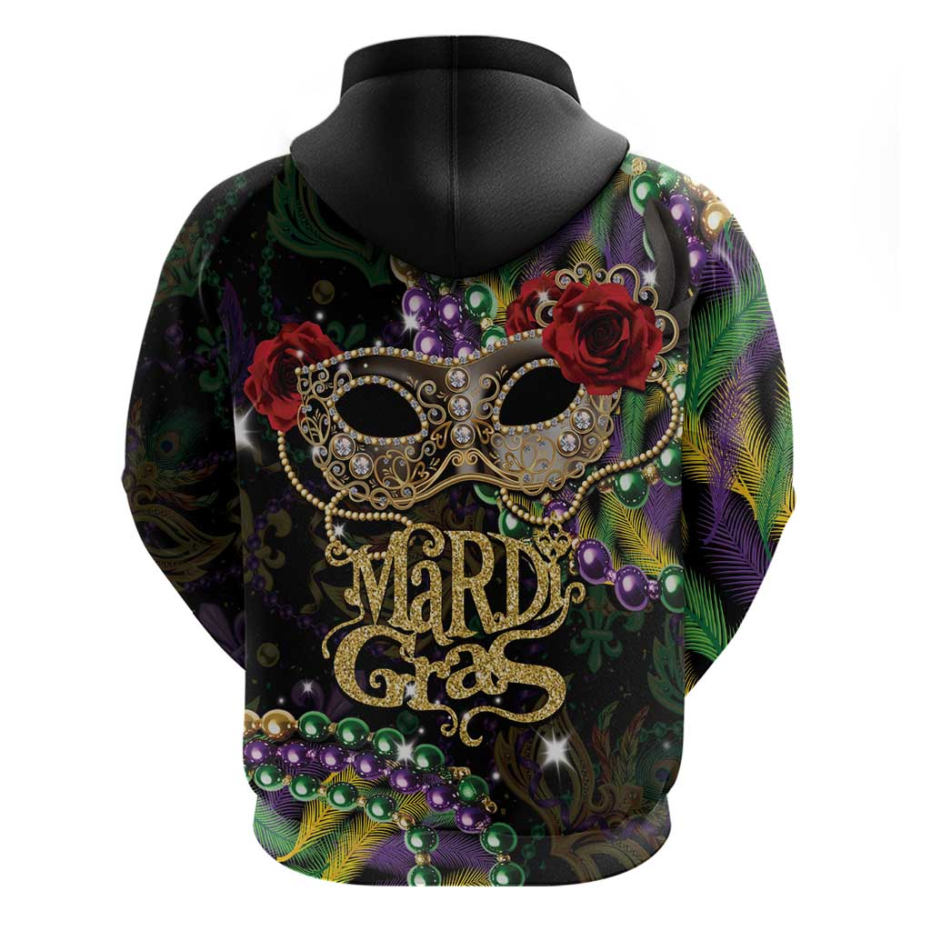 Mardi Gras 2025 Hoodie Beadeds With Gorgeous Mask LT14
