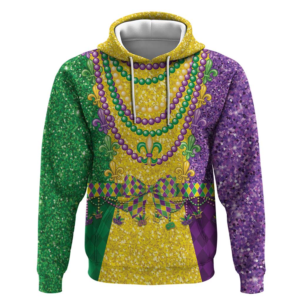Mardi Gras Hoodie Beadeds Necklace With Fleur De Lis LT14