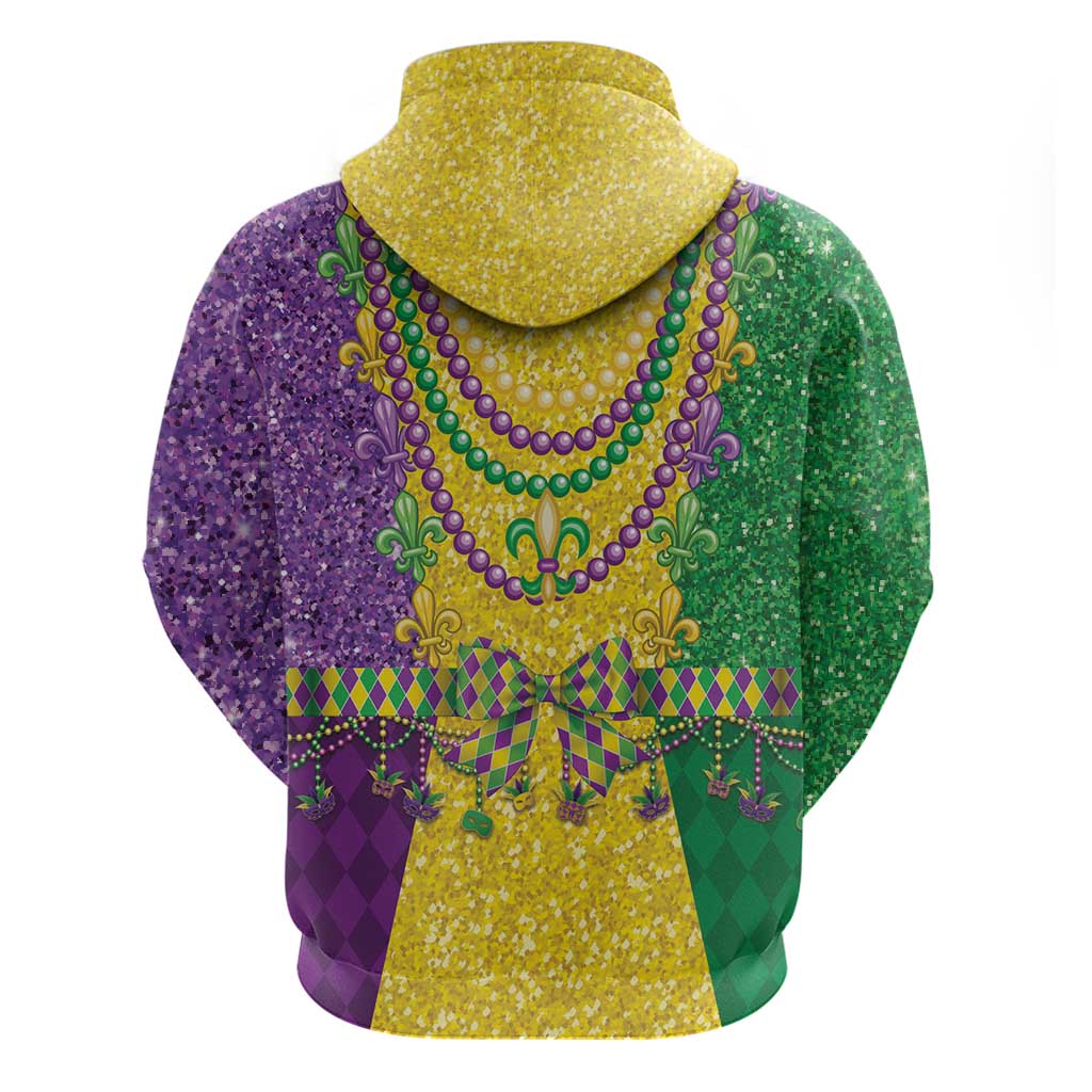 Mardi Gras Hoodie Beadeds Necklace With Fleur De Lis LT14
