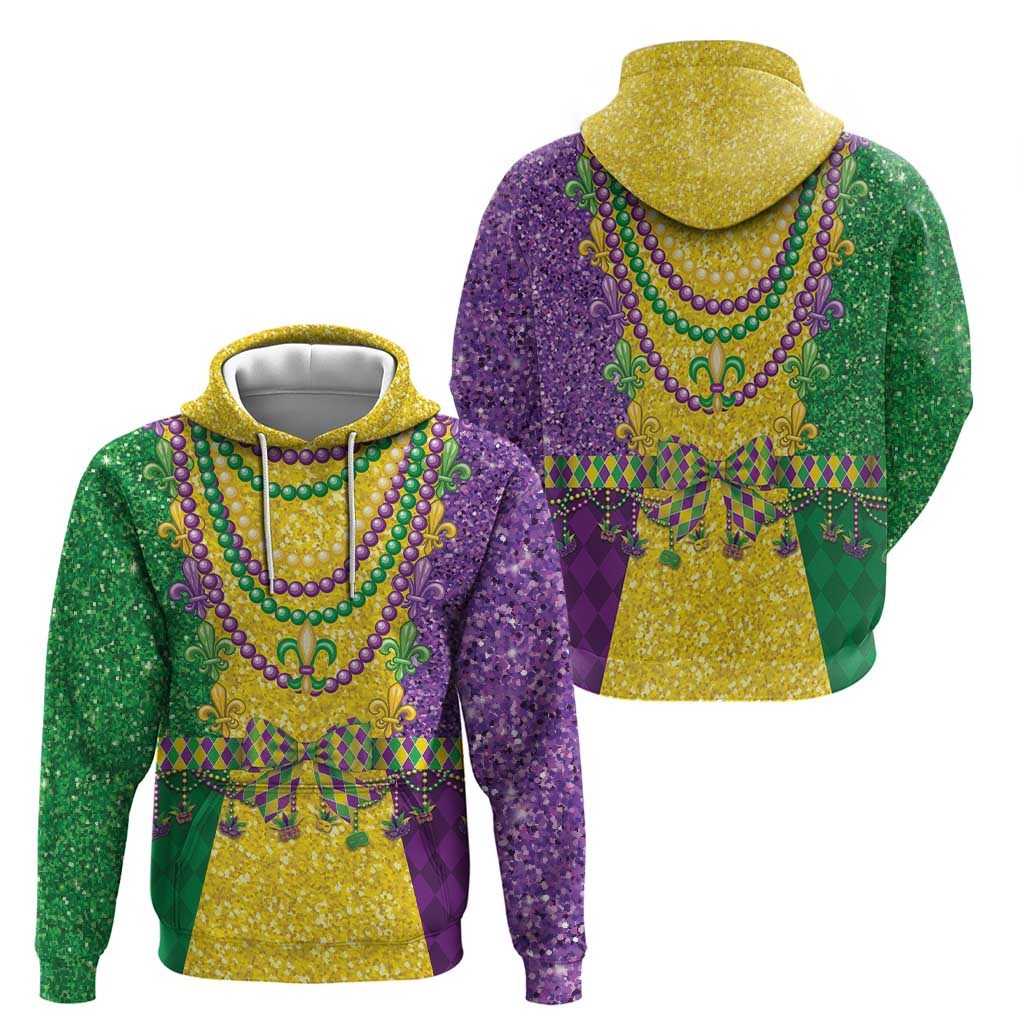 Mardi Gras Hoodie Beadeds Necklace With Fleur De Lis LT14