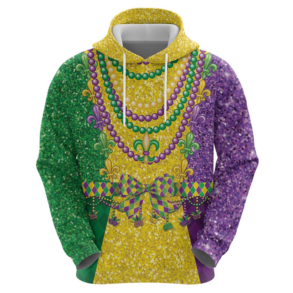 Mardi Gras Hoodie Beadeds Necklace With Fleur De Lis LT14