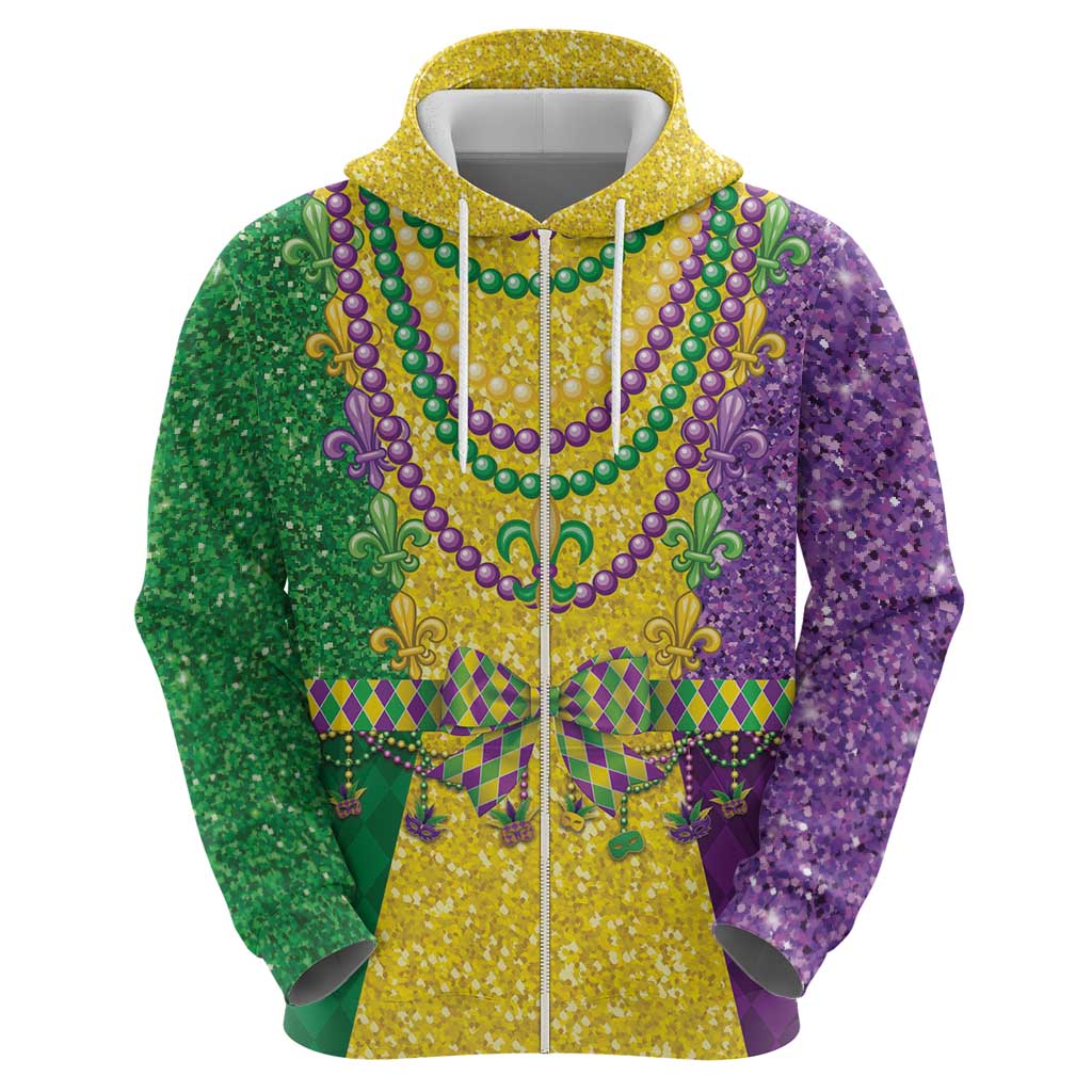 Mardi Gras Hoodie Beadeds Necklace With Fleur De Lis LT14