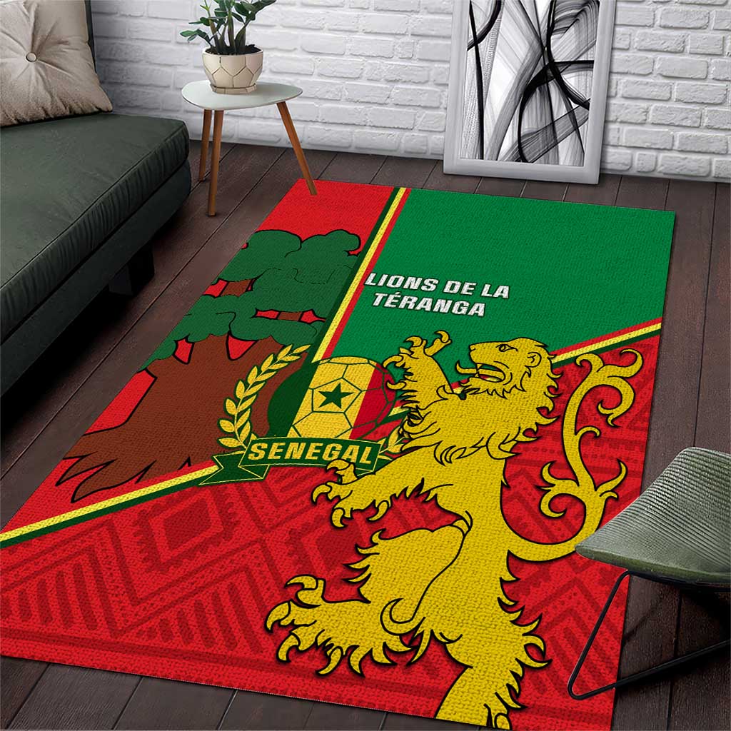 Senegal Football Area Rug 2024 Go Champions Lions De La Teranga LT14