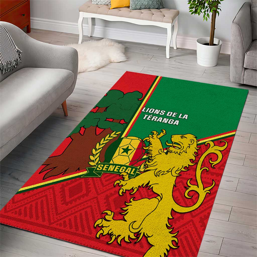 Senegal Football Area Rug 2024 Go Champions Lions De La Teranga LT14