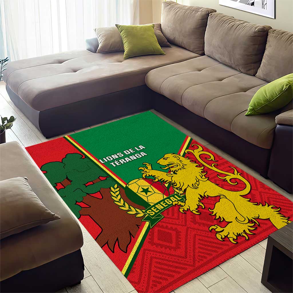 Senegal Football Area Rug 2024 Go Champions Lions De La Teranga LT14