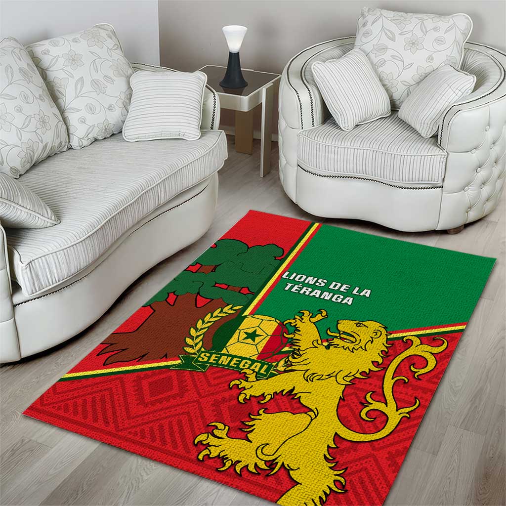 Senegal Football Area Rug 2024 Go Champions Lions De La Teranga LT14