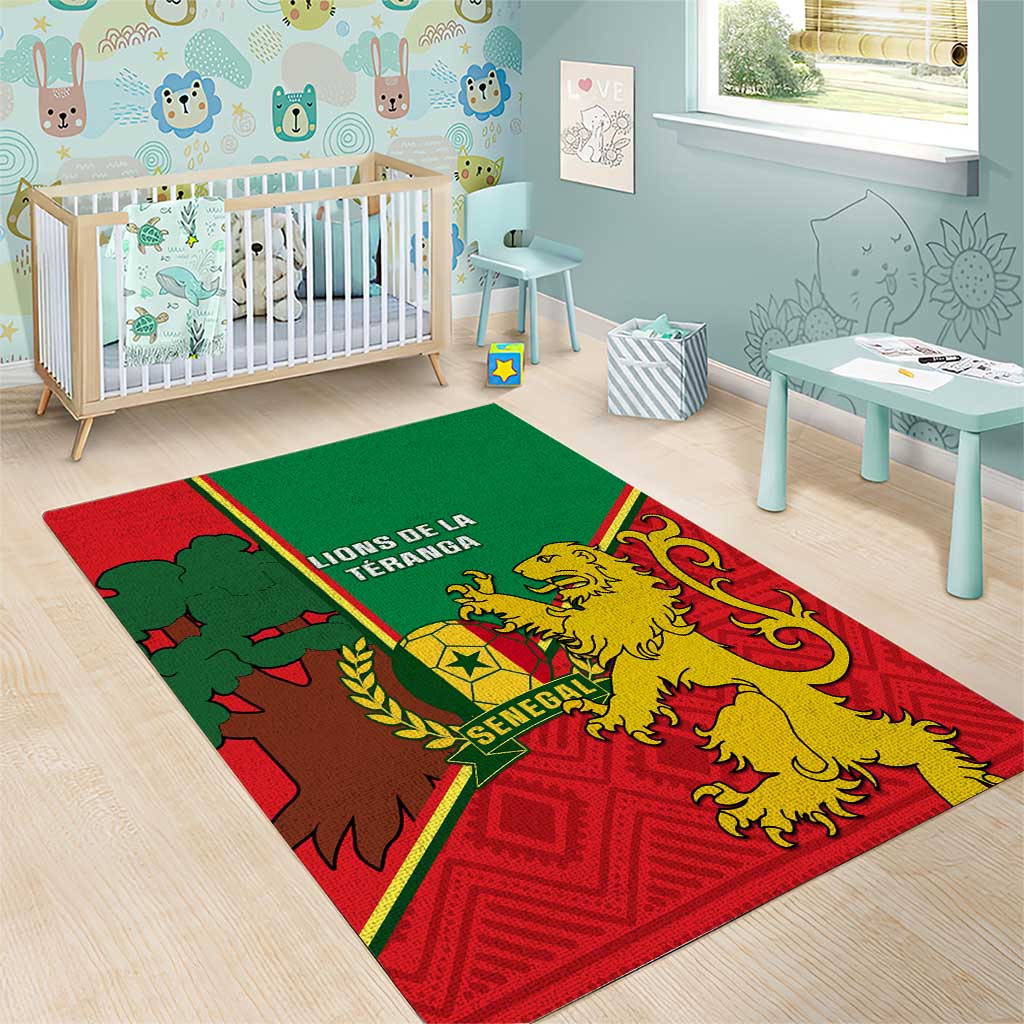 Senegal Football Area Rug 2024 Go Champions Lions De La Teranga LT14