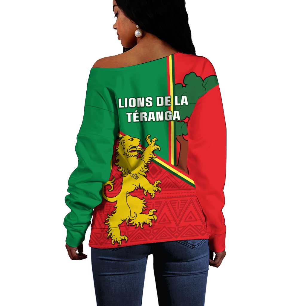 Senegal Football Off Shoulder Sweater 2024 Go Champions Lions De La Teranga LT14