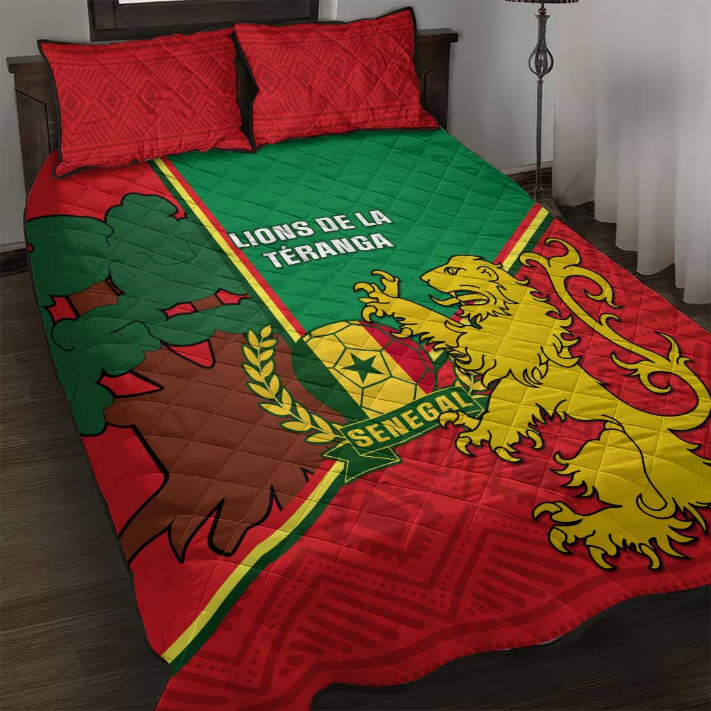 Senegal Football Quilt Bed Set 2024 Go Champions Lions De La Teranga LT14
