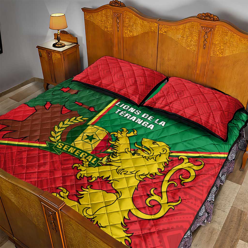 Senegal Football Quilt Bed Set 2024 Go Champions Lions De La Teranga LT14