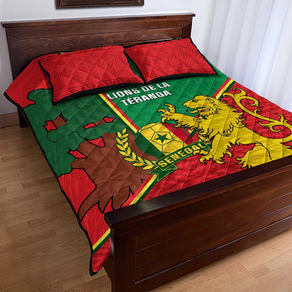 Senegal Football Quilt Bed Set 2024 Go Champions Lions De La Teranga LT14