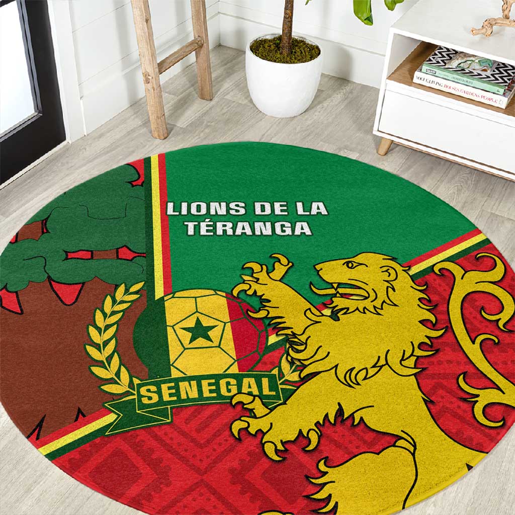 Senegal Football Round Carpet 2024 Go Champions Lions De La Teranga LT14