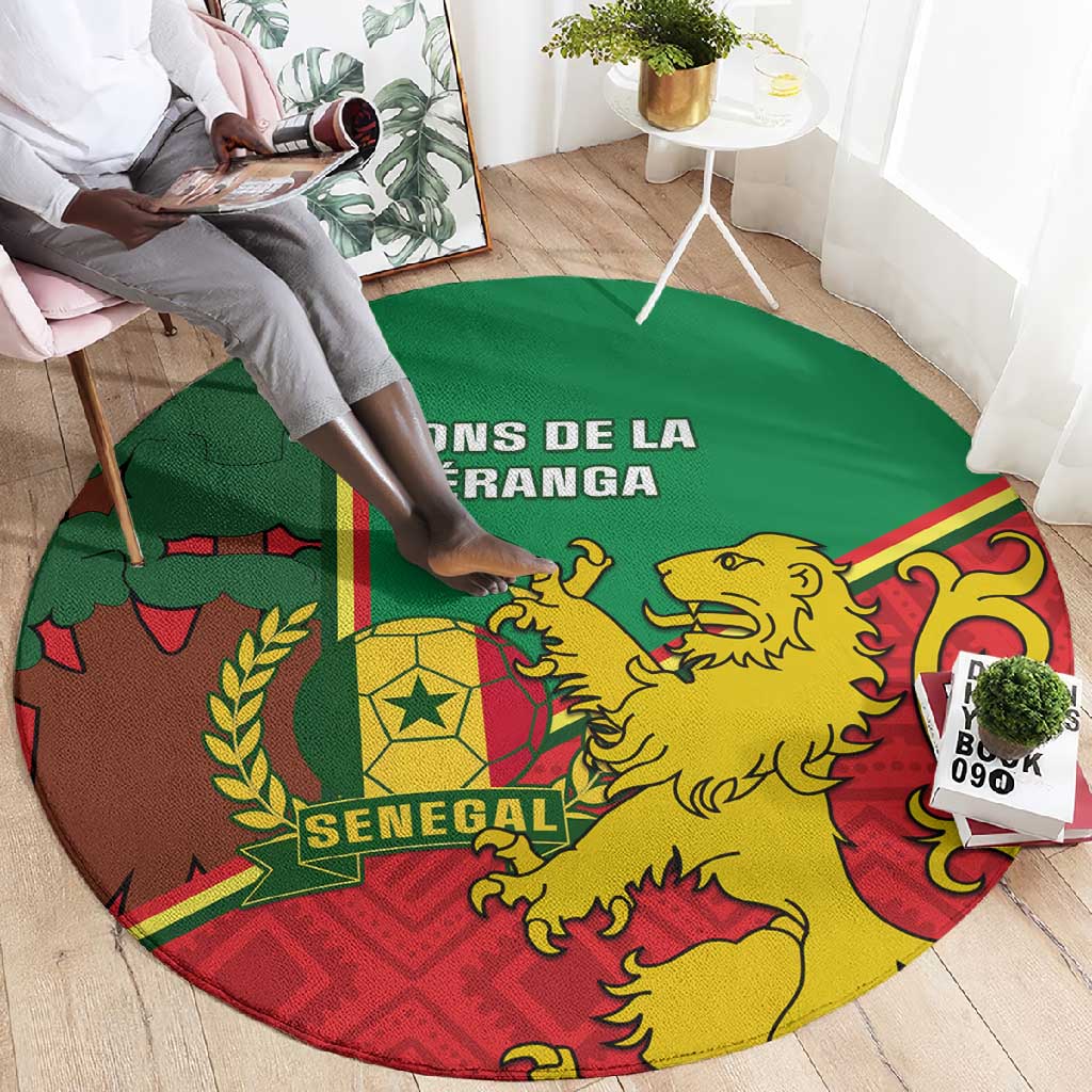 Senegal Football Round Carpet 2024 Go Champions Lions De La Teranga LT14
