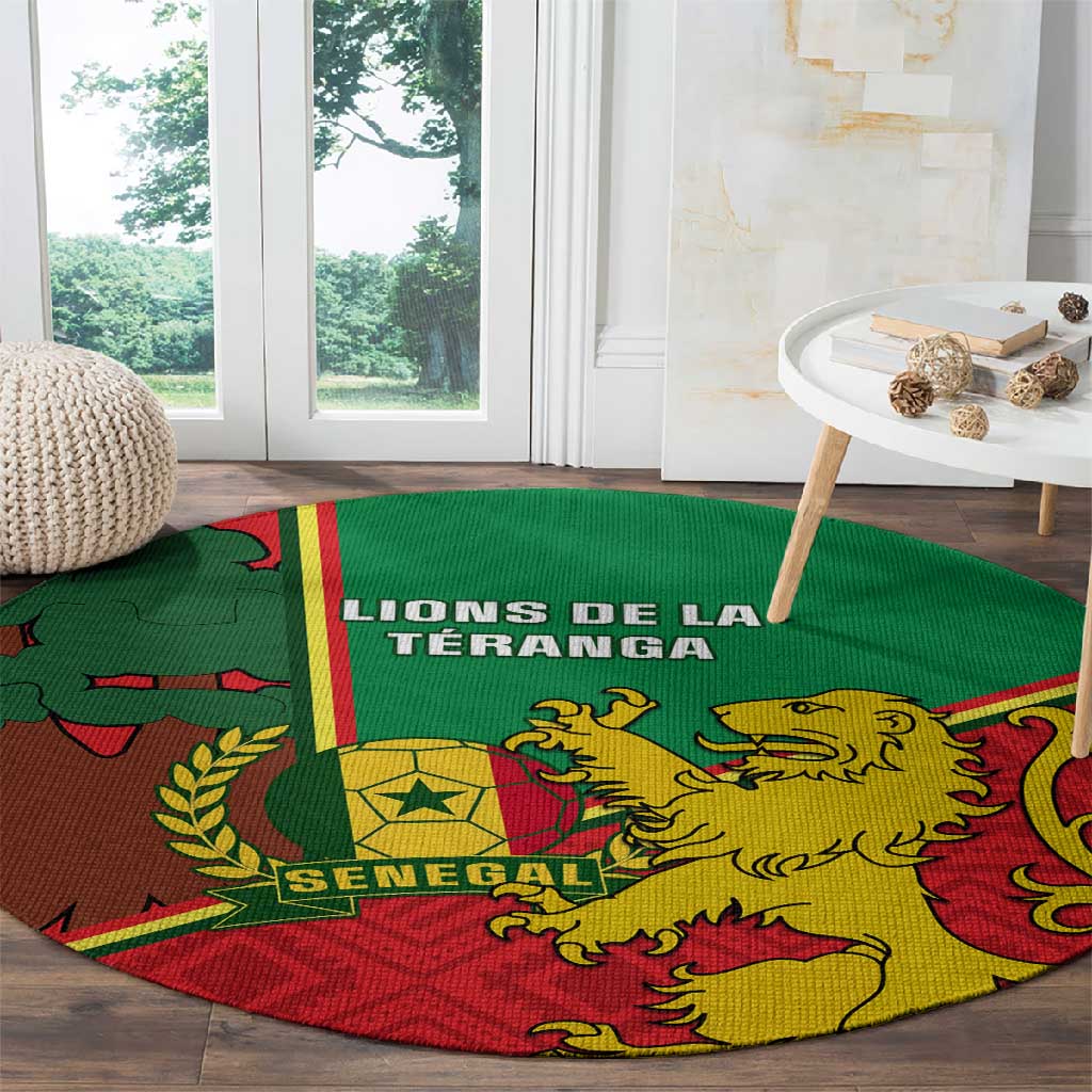 Senegal Football Round Carpet 2024 Go Champions Lions De La Teranga LT14